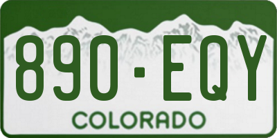 CO license plate 890EQY