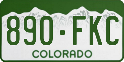 CO license plate 890FKC