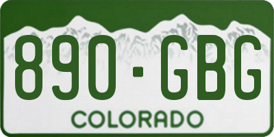CO license plate 890GBG