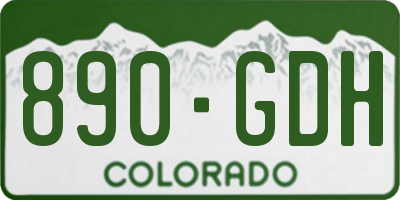 CO license plate 890GDH