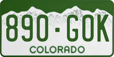 CO license plate 890GOK