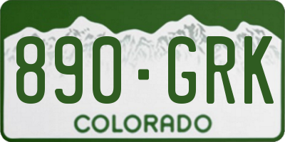 CO license plate 890GRK