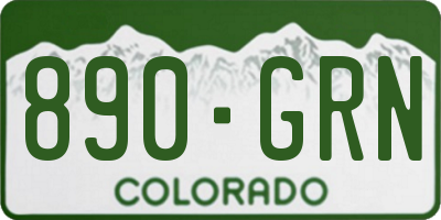 CO license plate 890GRN