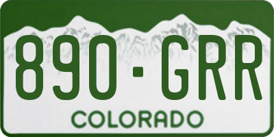 CO license plate 890GRR