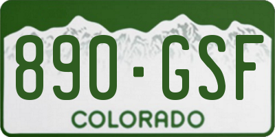 CO license plate 890GSF