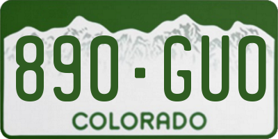 CO license plate 890GUO