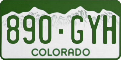 CO license plate 890GYH