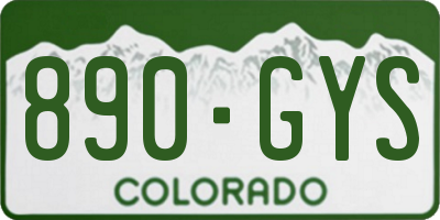 CO license plate 890GYS