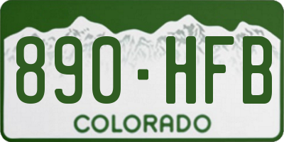 CO license plate 890HFB