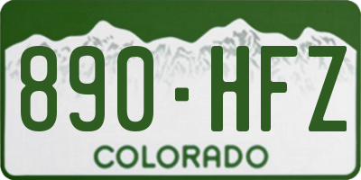 CO license plate 890HFZ
