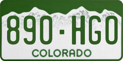 CO license plate 890HGO