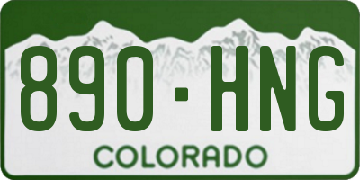 CO license plate 890HNG