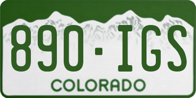 CO license plate 890IGS