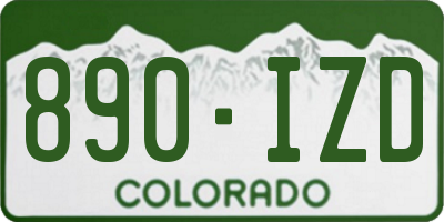 CO license plate 890IZD