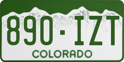 CO license plate 890IZT