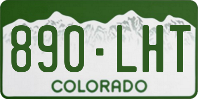 CO license plate 890LHT