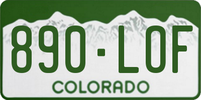 CO license plate 890LOF