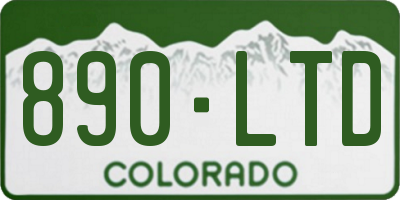 CO license plate 890LTD