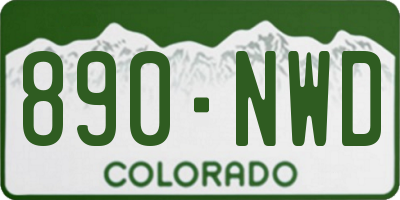 CO license plate 890NWD