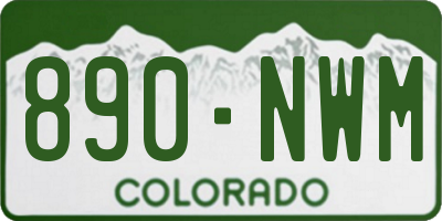 CO license plate 890NWM