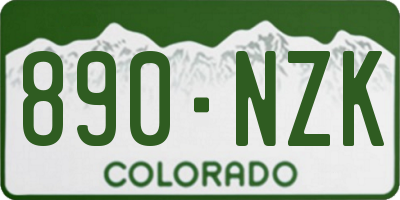 CO license plate 890NZK