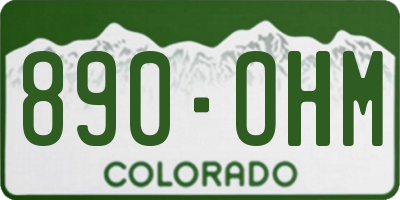 CO license plate 890OHM