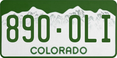 CO license plate 890OLI