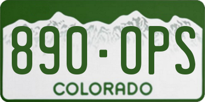 CO license plate 890OPS