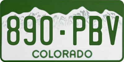 CO license plate 890PBV