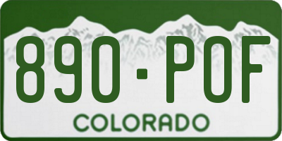 CO license plate 890POF