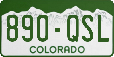 CO license plate 890QSL