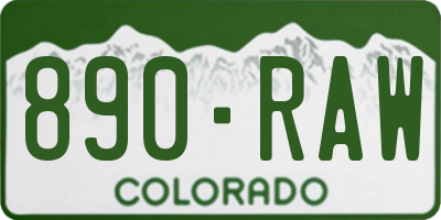 CO license plate 890RAW