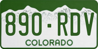 CO license plate 890RDV