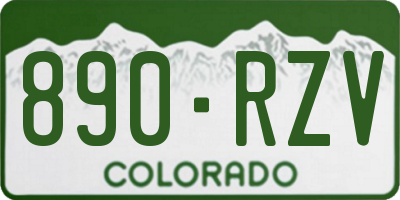 CO license plate 890RZV