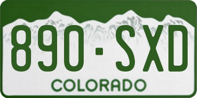 CO license plate 890SXD