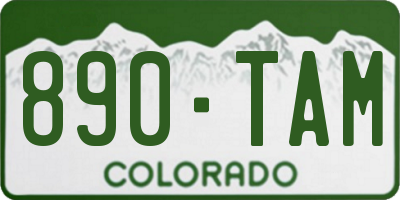 CO license plate 890TAM
