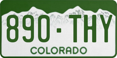 CO license plate 890THY
