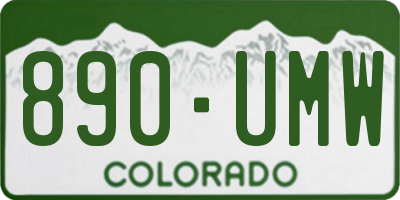 CO license plate 890UMW