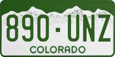 CO license plate 890UNZ