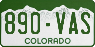 CO license plate 890VAS