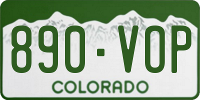 CO license plate 890VOP