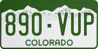 CO license plate 890VUP