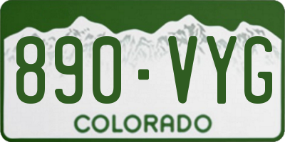 CO license plate 890VYG