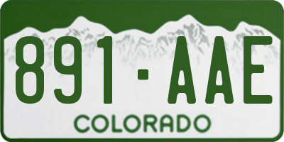 CO license plate 891AAE