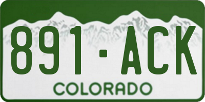 CO license plate 891ACK