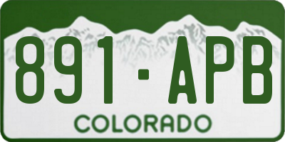 CO license plate 891APB