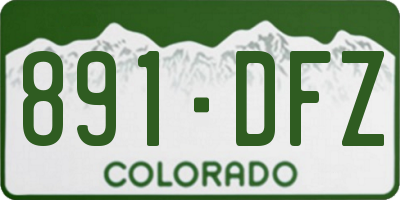 CO license plate 891DFZ
