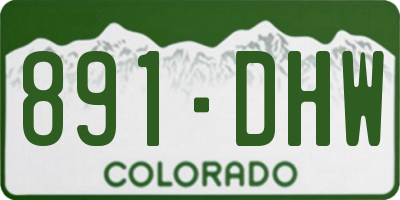 CO license plate 891DHW