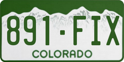 CO license plate 891FIX