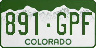 CO license plate 891GPF